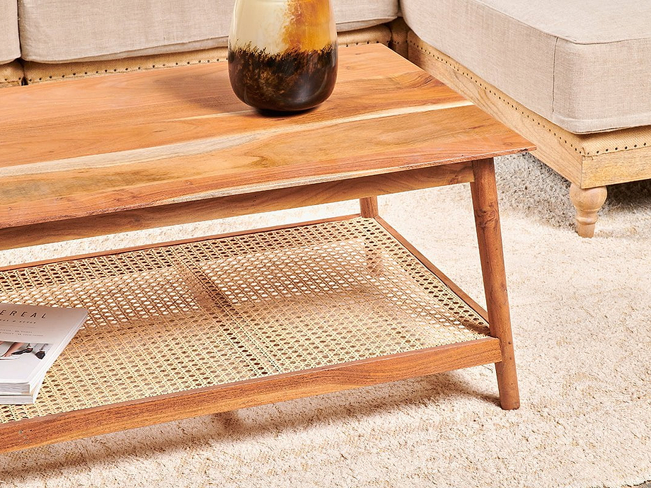 Erabar Acacia & Cane Coffee Table