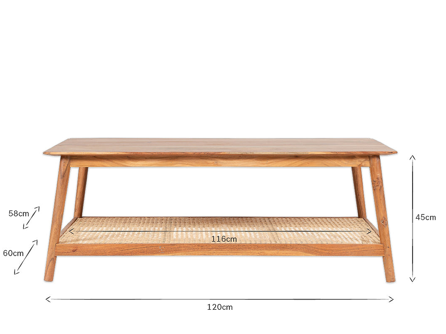 Erabar Acacia & Cane Coffee Table