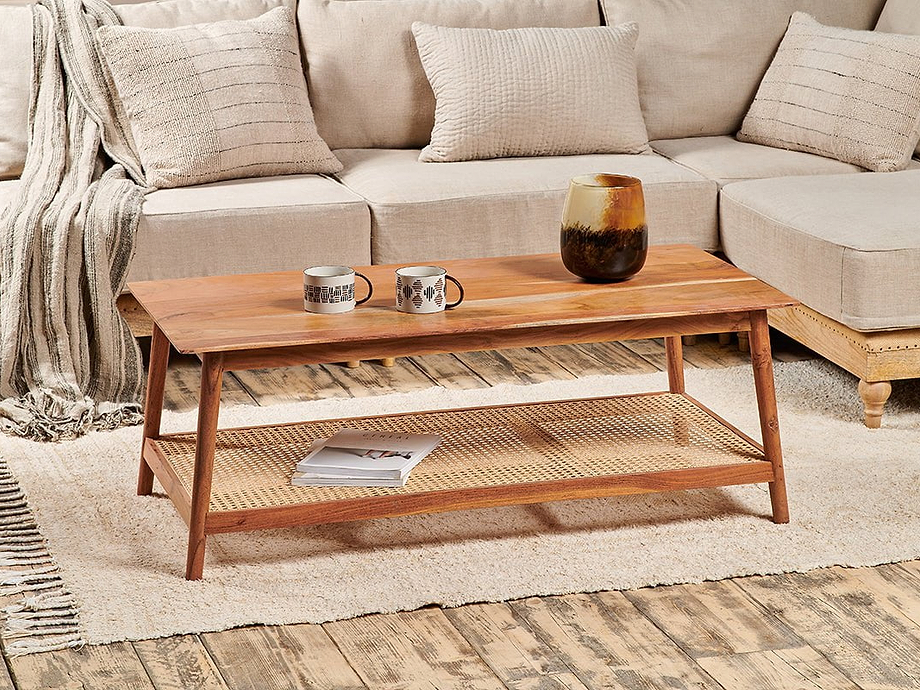 Erabar Acacia & Cane Coffee Table