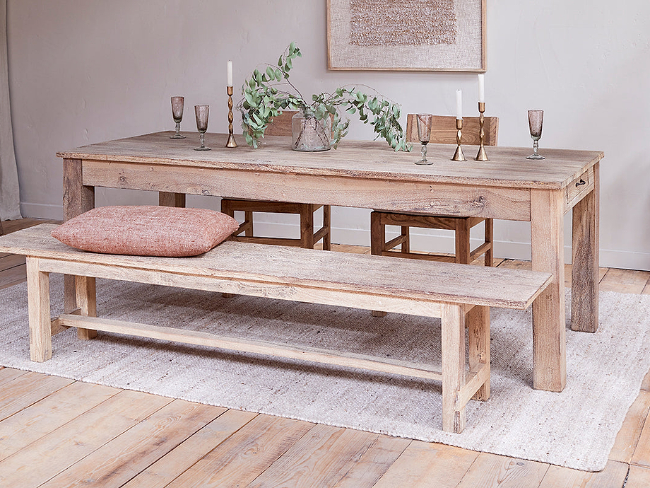 Fioni Reclaimed Wood Bench - Natural