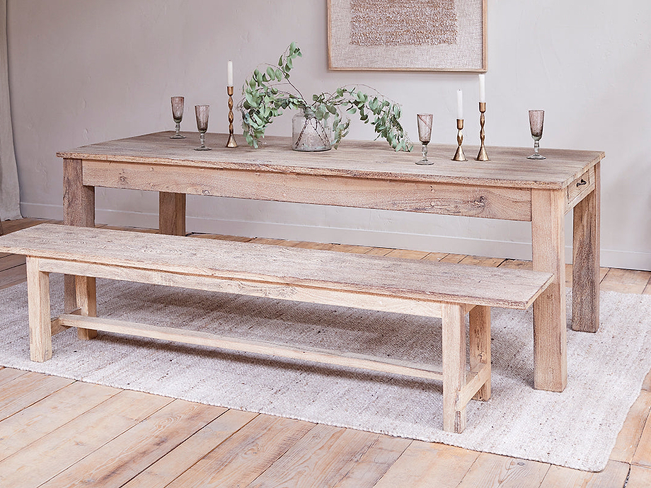 Fioni Reclaimed Wood Bench - Natural