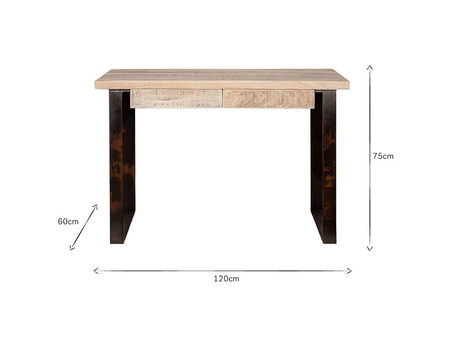 Fia Mango Wood Desk - Natural