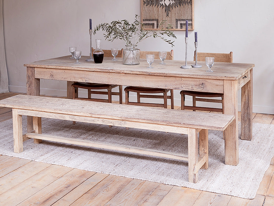 Fioni Reclaimed Wood Dining Table - Natural