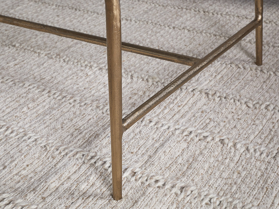 Gilasi Cast Metal & Glass Coffee Table - Antique Brass