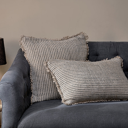 Gili Linen Cushion Cover - Dark Green & Natural-nkuku