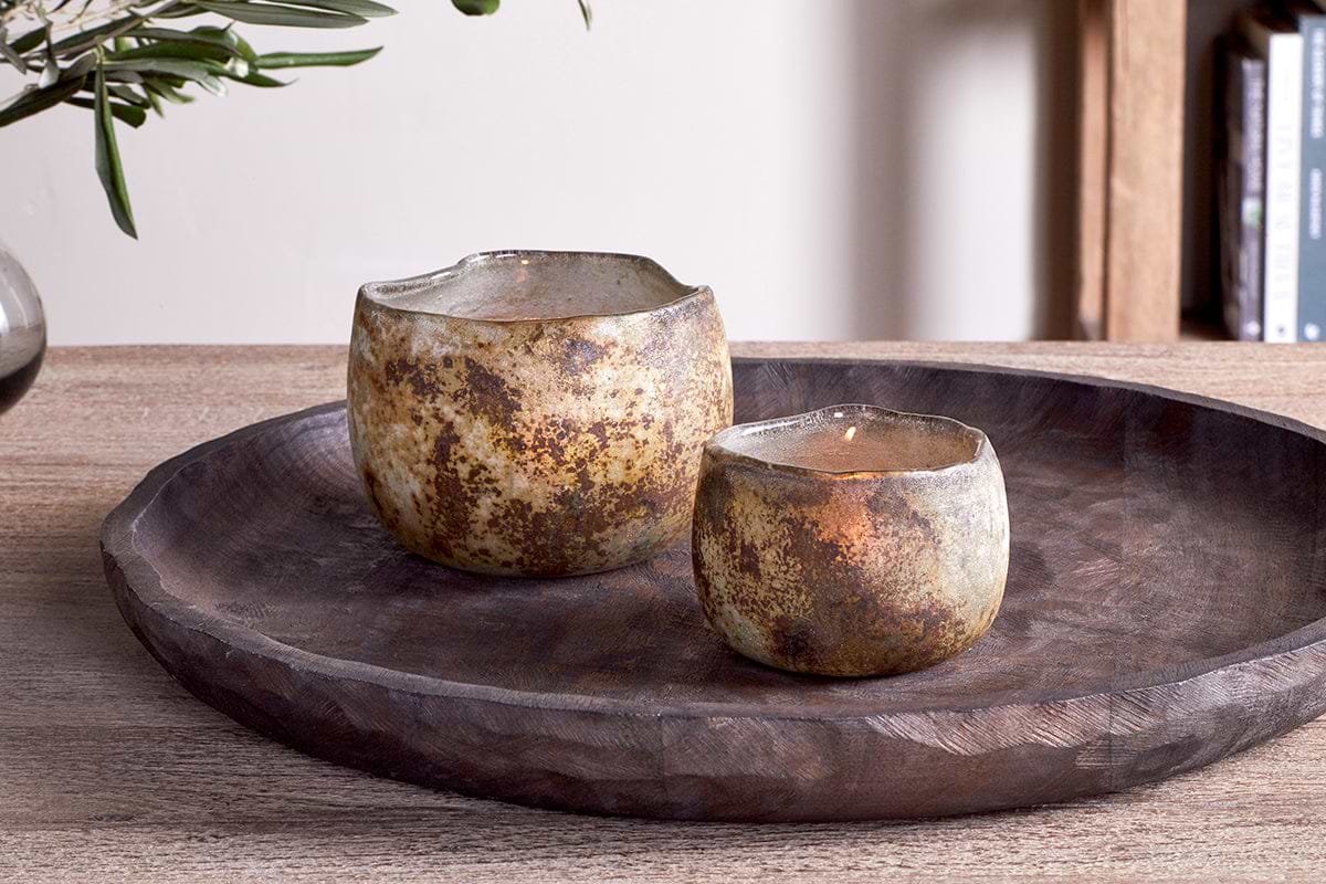 Gola Recycled Glass Tealight Holder - Antique Smoke