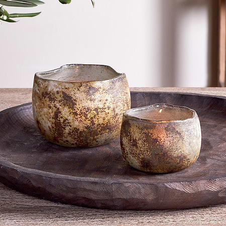 Gola Recycled Glass Tealight Holder - Antique Smoke-nkuku