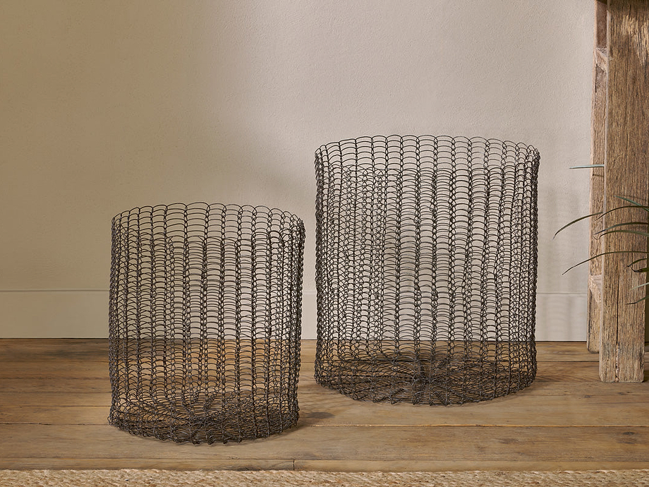 Gosaba Iron Basket - Aged Brass (Set of 2)