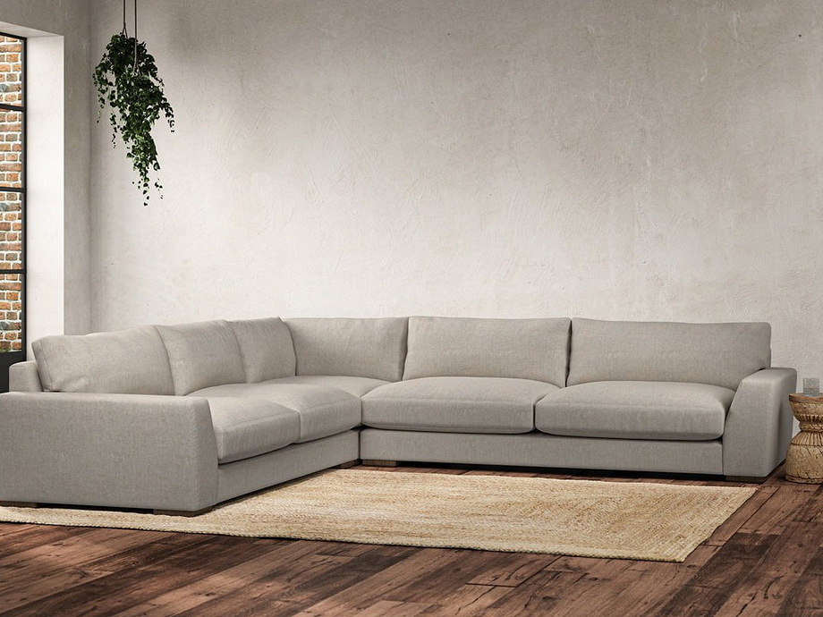 Guddu Grand Left Hand Corner Sofa - Brera Linen Natural