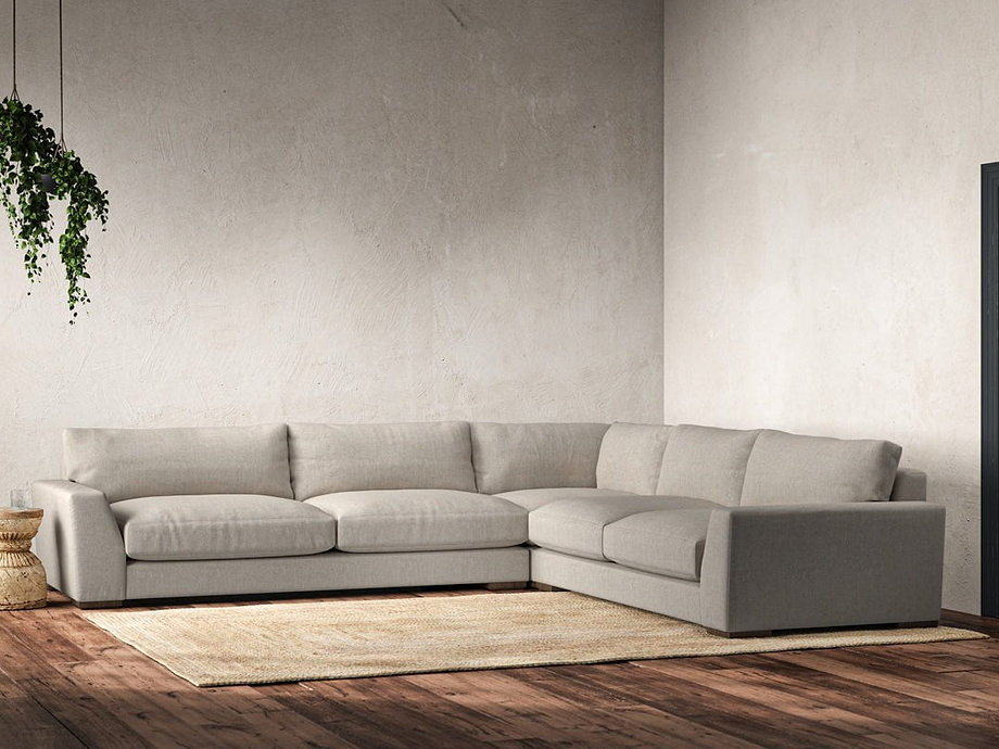 Guddu Grand Right Hand Corner Sofa - Brera Linen Natural