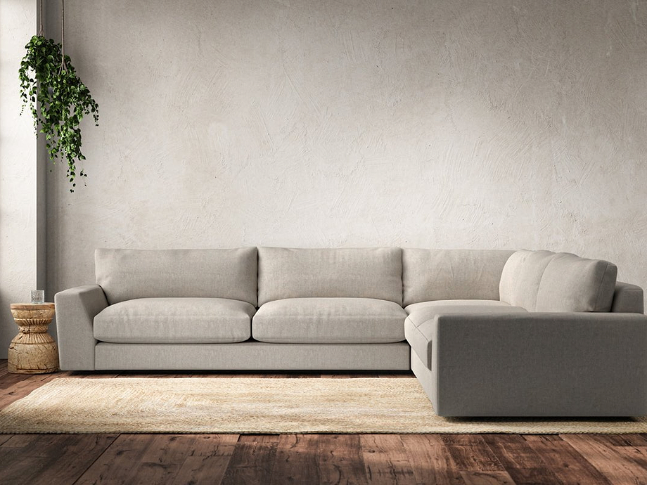 Guddu Grand Right Hand Corner Sofa - Brera Linen Natural