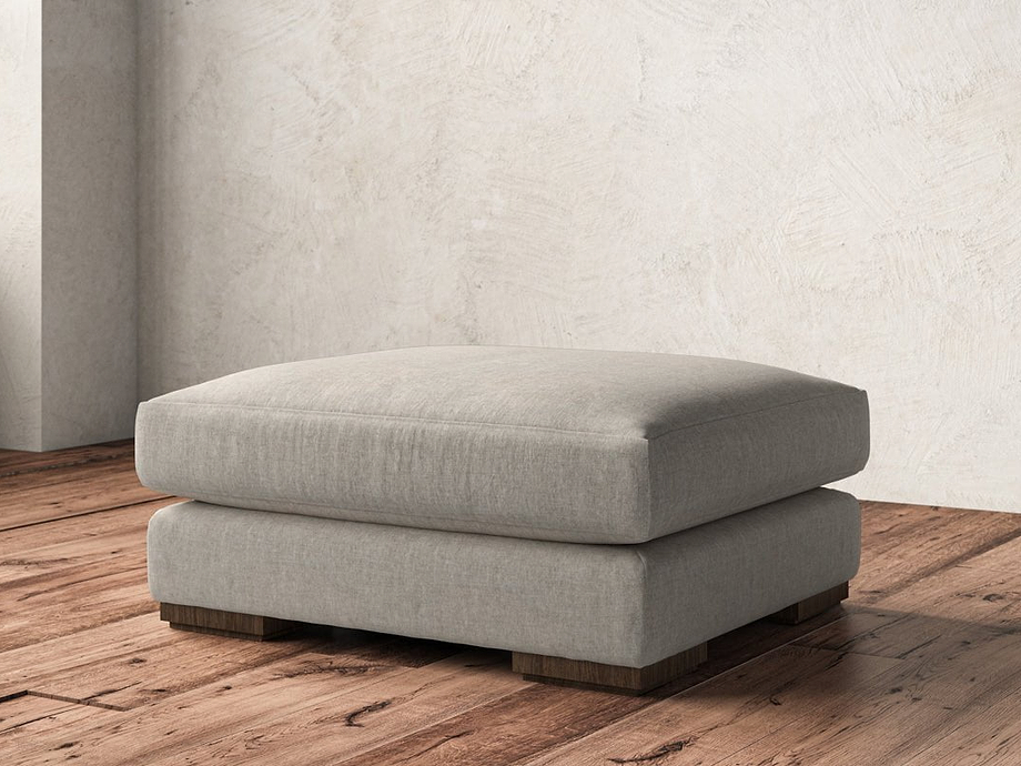 Guddu Large Footstool - Brera Linen Natural