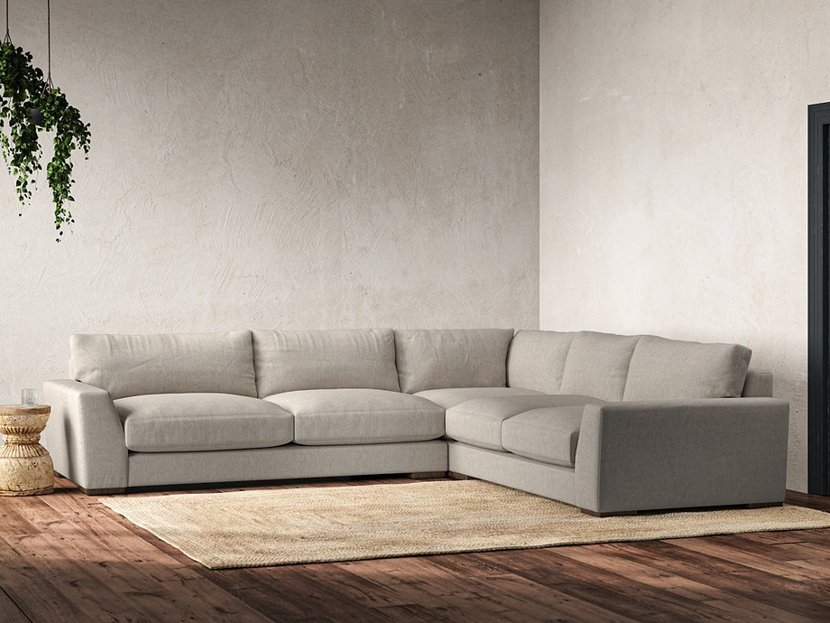 Guddu Large Right Hand Corner Sofa - Brera Linen Natural