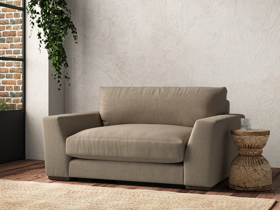 Guddu Love Seat - Brera Linen Pebble