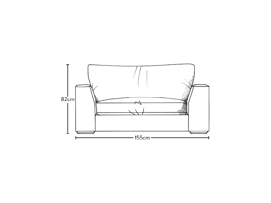 Guddu Love Seat - Brera Linen Pebble