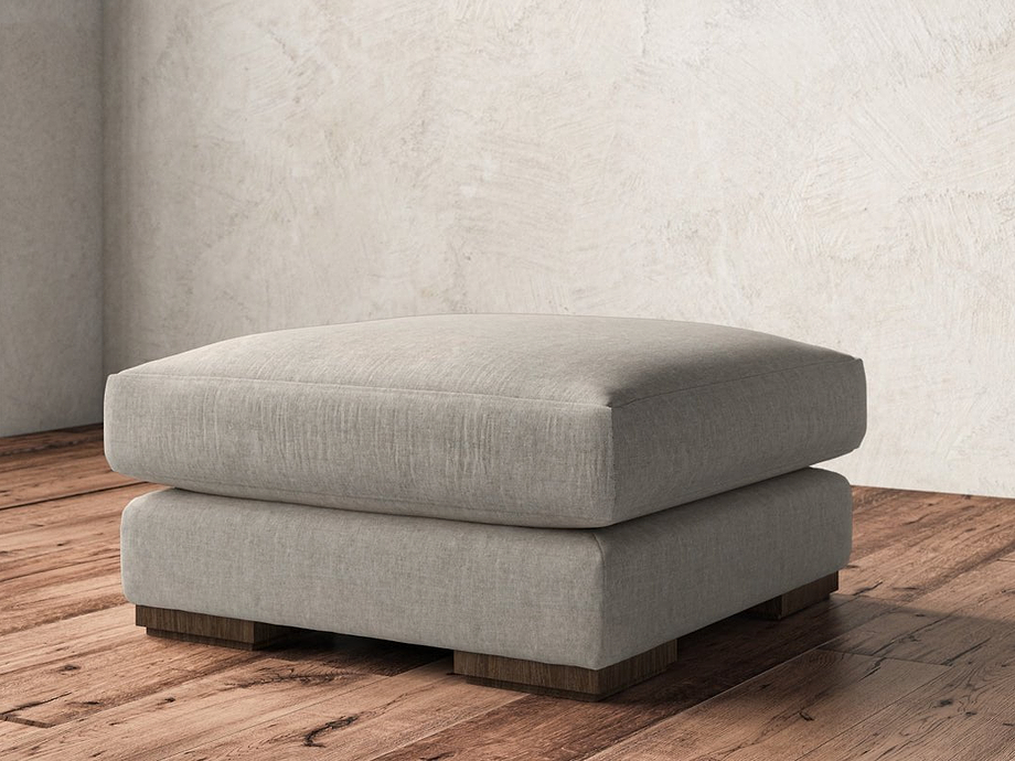 Guddu Medium Footstool - Brera Linen Natural