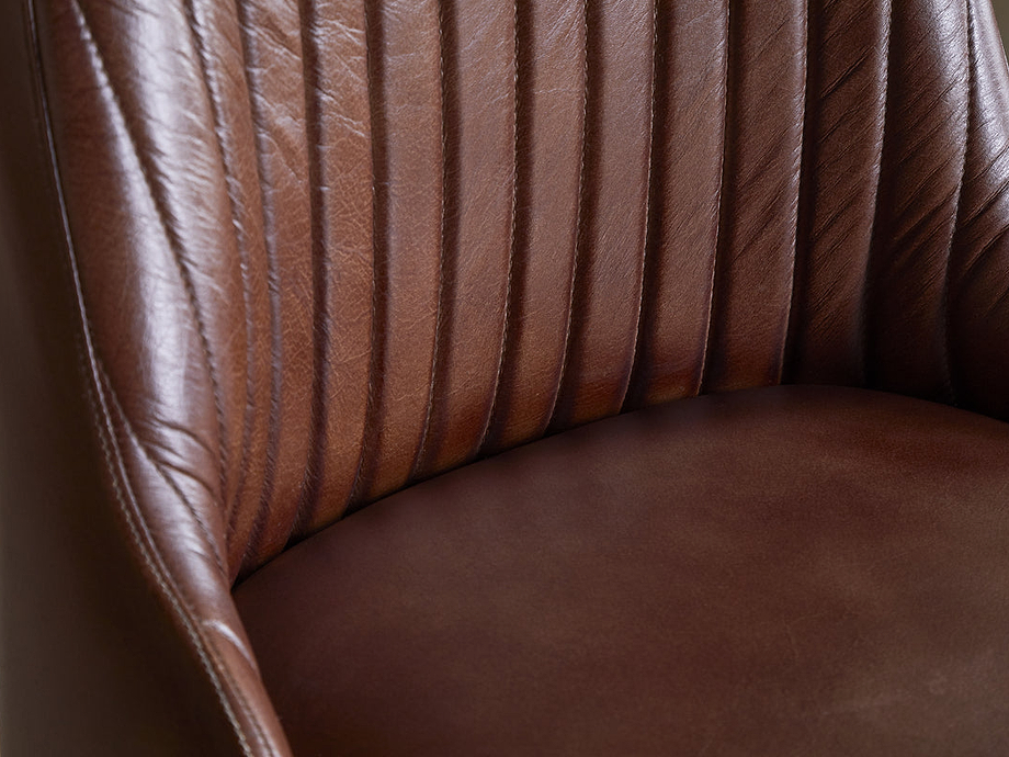 Harsha Leather Counter Chair - Chocolate Brown