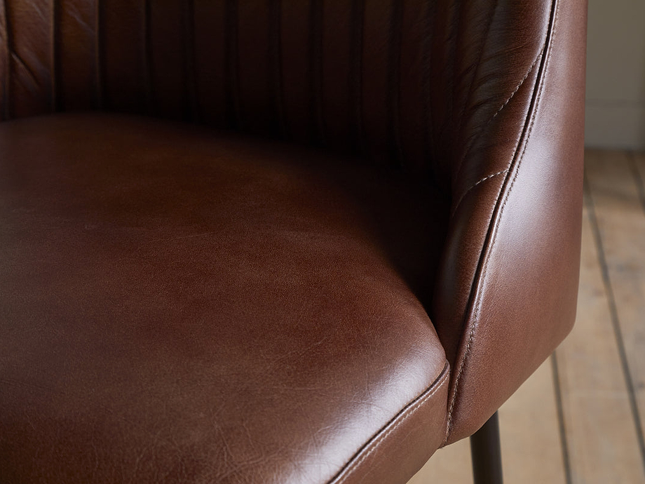 Harsha Leather Counter Chair - Chocolate Brown