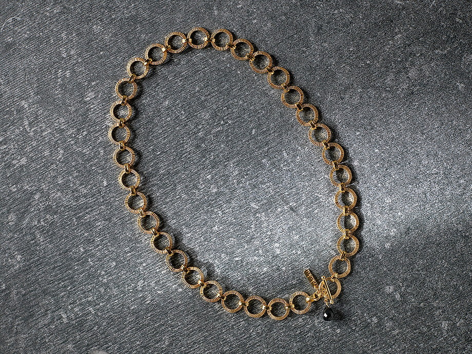 Hara Onyx Necklace - Gold