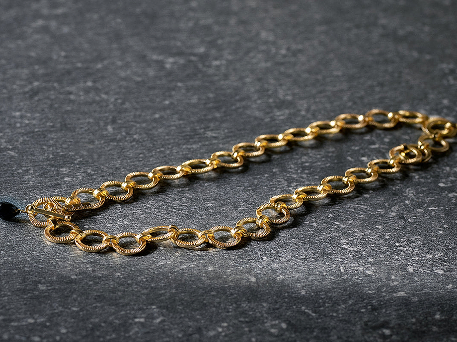 Hara Onyx Necklace - Gold