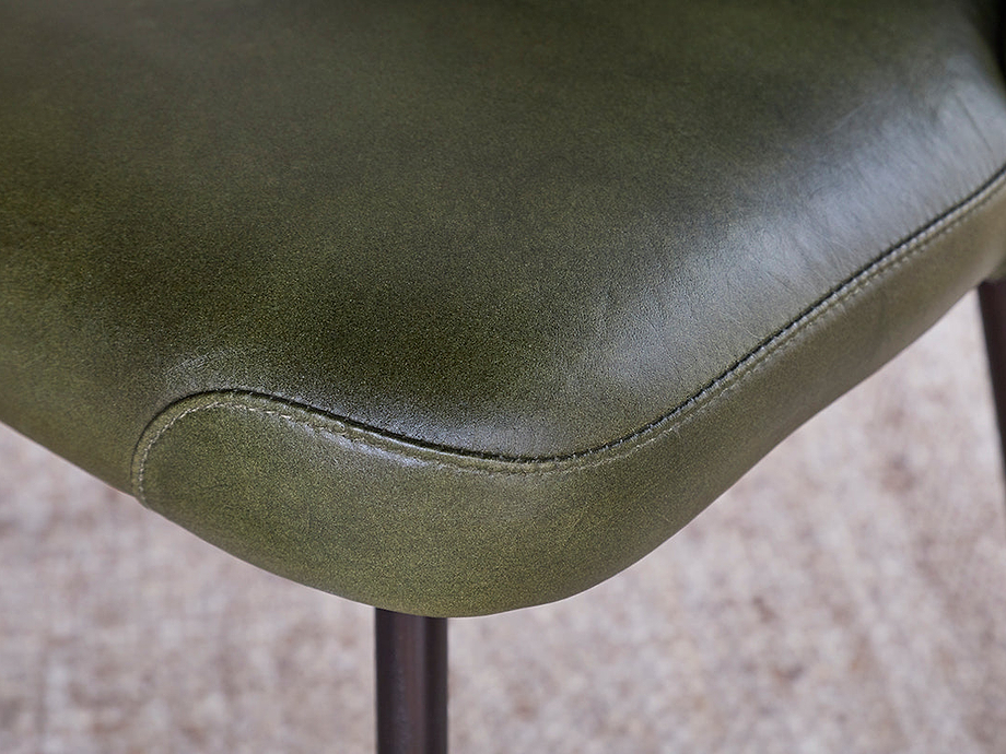 Harsha Leather Dining Chair - Rich Green