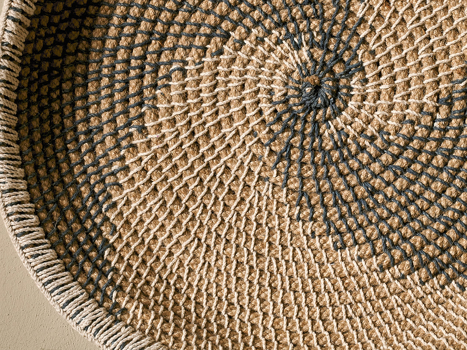 Idana Basket Wall Art - Natural, Black & White