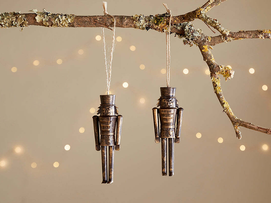 Imay Nutcracker Baubles - Antique Brass (Set of 2)