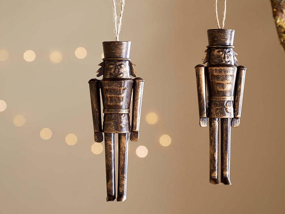 Imay Nutcracker Baubles - Antique Brass (Set of 2)