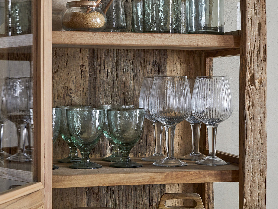 Ibo Reclaimed Wood & Glass Cabinet - Natural - Tall