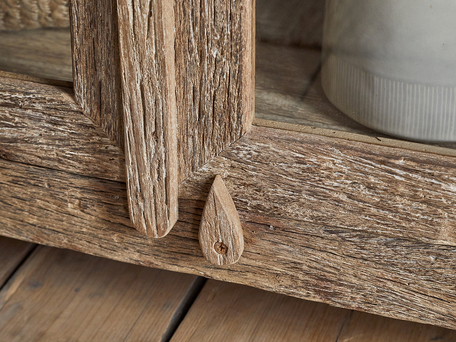 Ibo Reclaimed Wood & Glass Cabinet - Natural - Wide