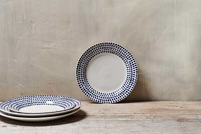 Indigo Drop Side Plate - Cream & Indigo