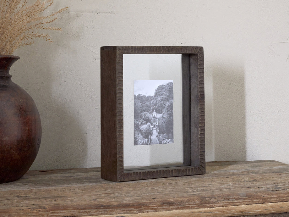 Indu Standing Mango Wood Frame - Dark Ash