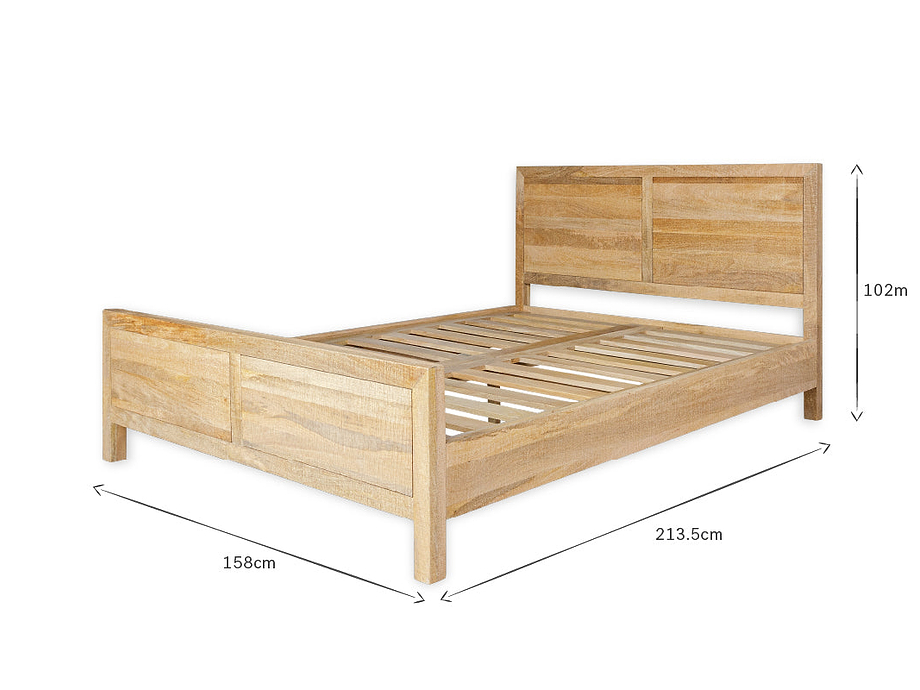 Indali Mango Wood Bed - Natural