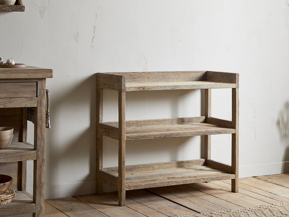 Ibo Reclaimed Wood Pantry Standing Shelves - Natural