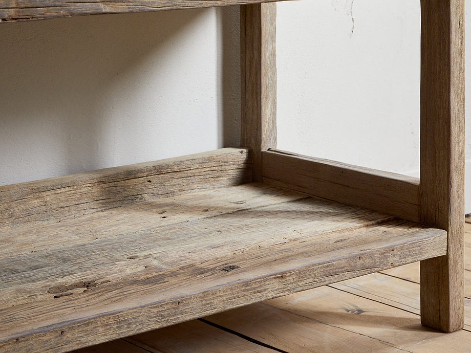 Ibo Reclaimed Wood Pantry Standing Shelves - Natural