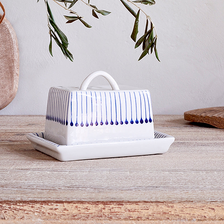 Iba Butter Dish - Indigo-nkuku