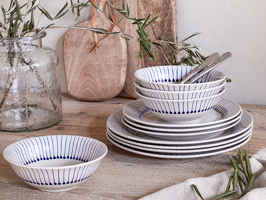 Iba Dinnerware Set - Indigo - (Set of 12)