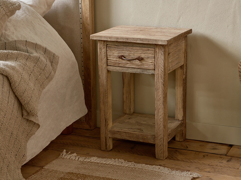 Ibo Reclaimed Wood Bedside Table - Natural