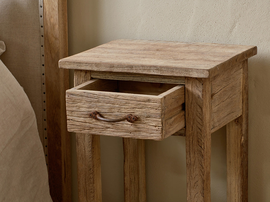 Ibo Reclaimed Wood Bedside Table - Natural