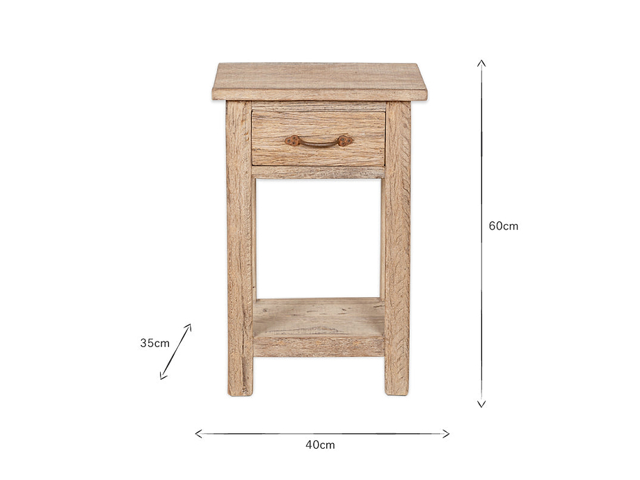 Ibo Reclaimed Wood Bedside Table - Natural