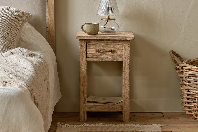 Ibo Reclaimed Wood Bedside Table - Natural-nkuku