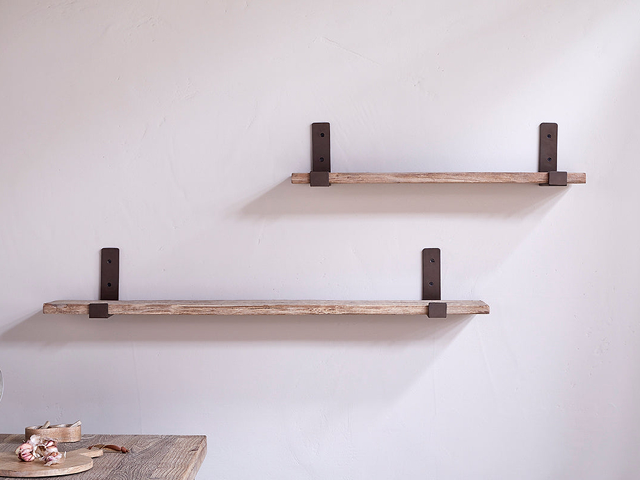 Ibo Reclaimed Wood & Iron Shelf - Natural