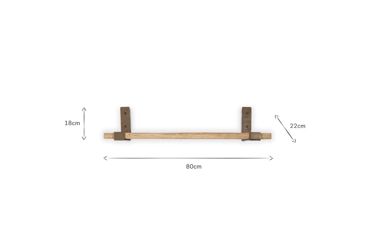 Ibo Reclaimed Wood & Iron Shelf - Natural – Nkuku