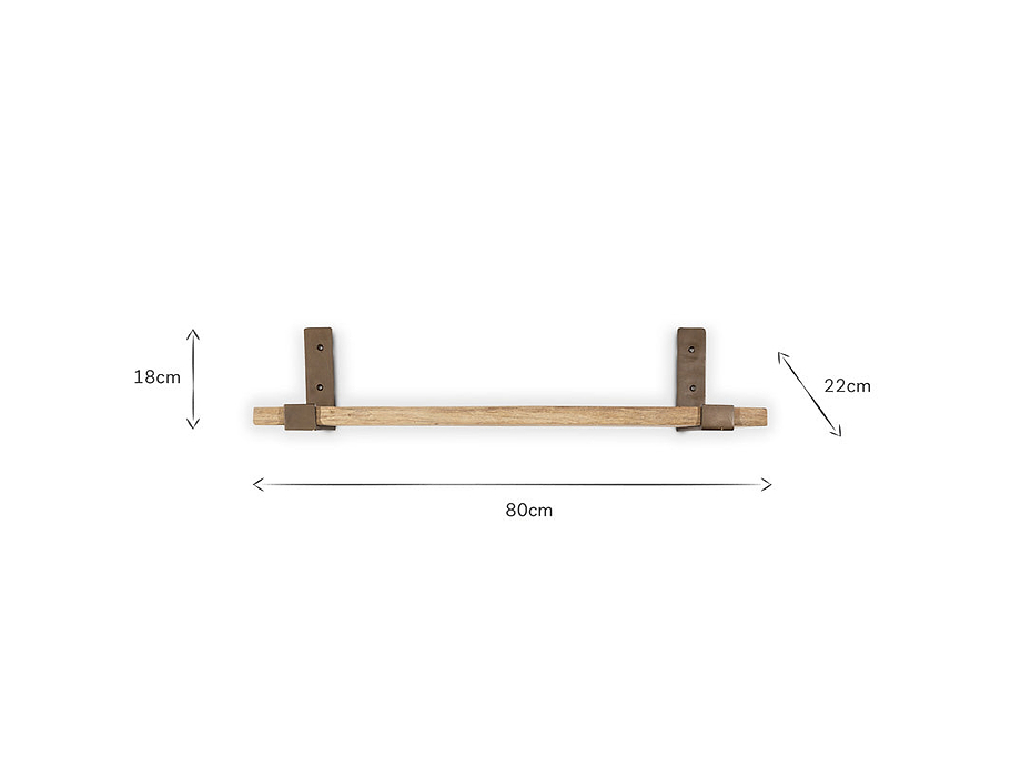 Ibo Reclaimed Wood & Iron Shelf - Natural