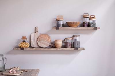 Ibo Reclaimed Wood & Iron Shelf - Natural-nkuku