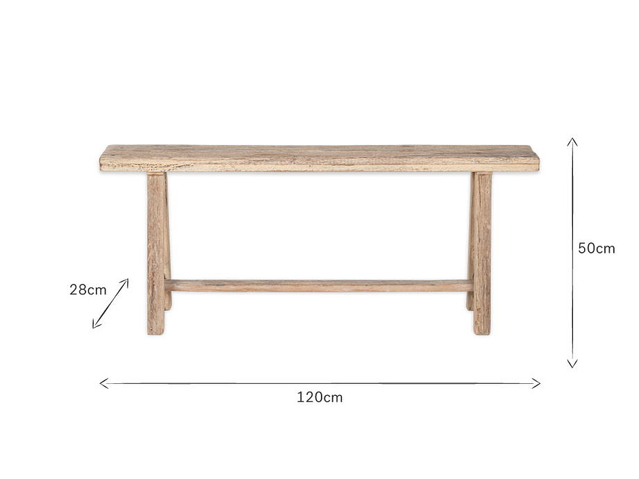 Ibo Reclaimed Wood Long Bench - Natural