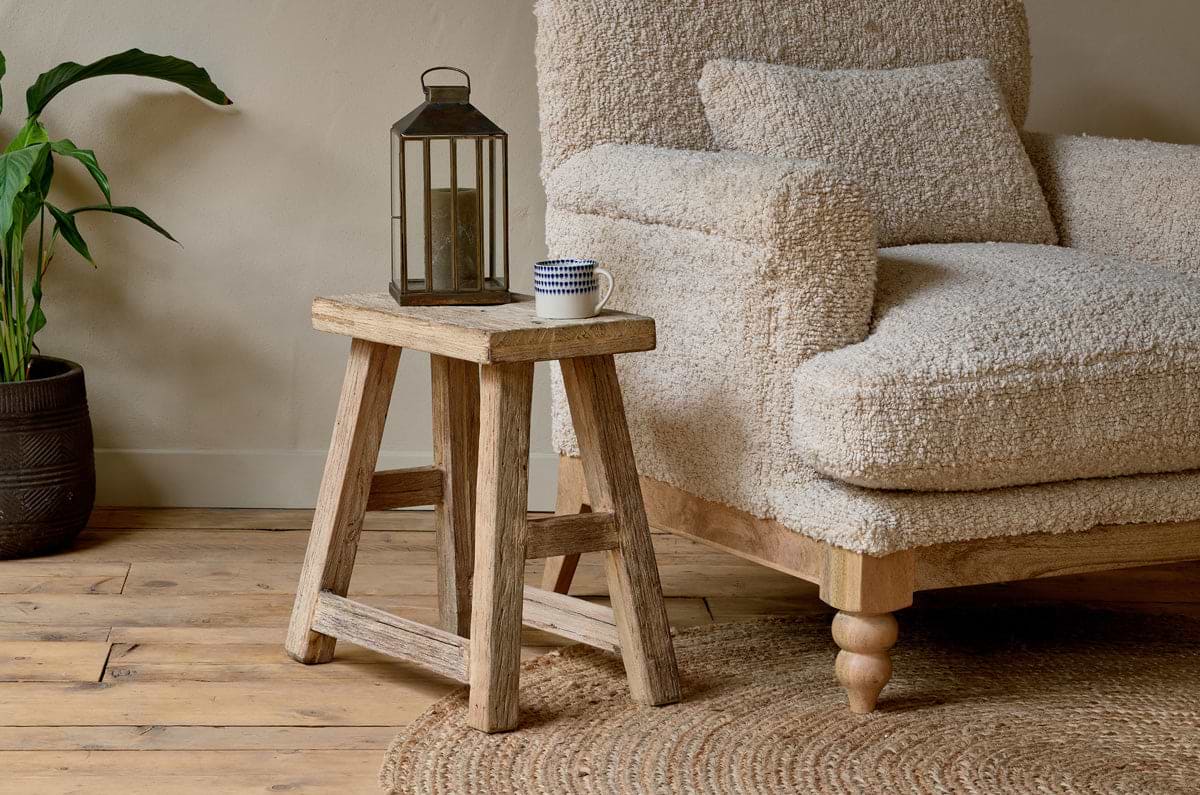 Ibo Reclaimed Wood Low Stool Natural