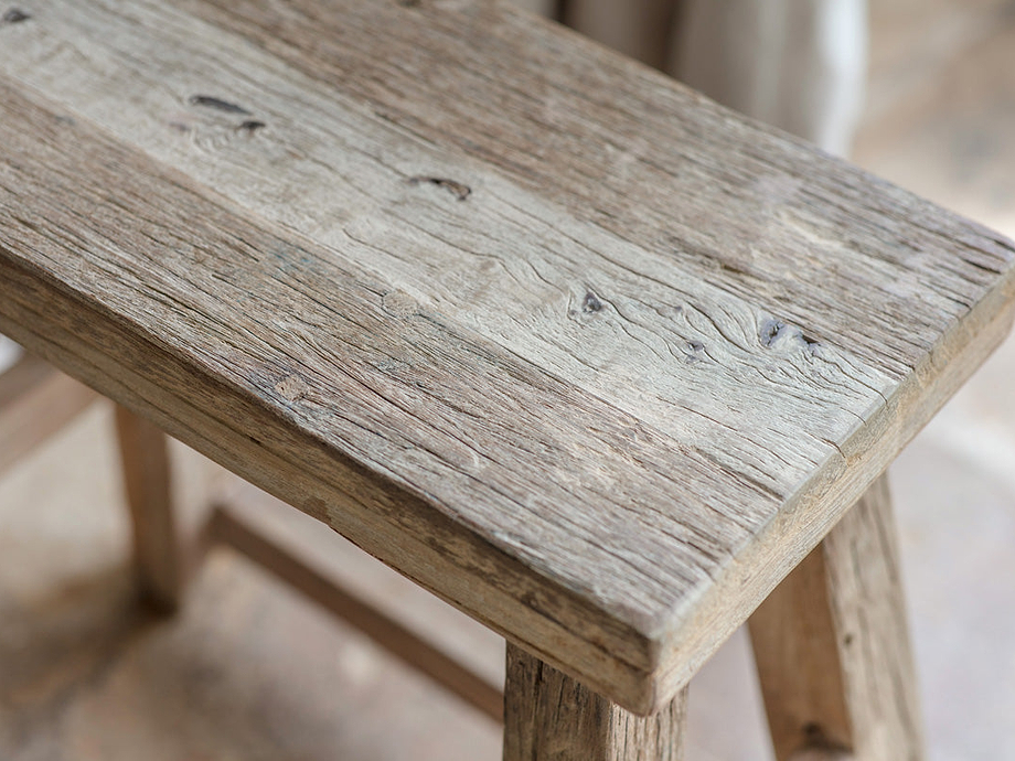 Ibo Reclaimed Wood Low Stool - Natural
