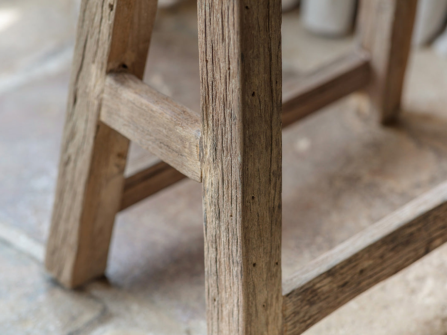 Ibo Reclaimed Wood Low Stool - Natural