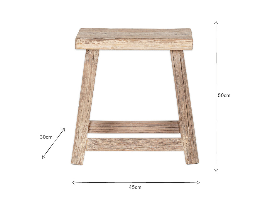Ibo Reclaimed Wood Low Stool - Natural